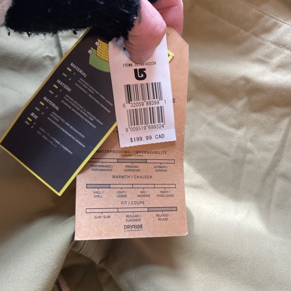 burton beige NWT snowboard/ski pants - Picture 2 of 3